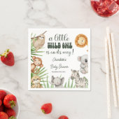 Wild One Safari Animals Boy Baby Shower Servet (Insitu)