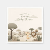 Wild One Safari Animals Boy Baby shower Servet (Voorkant)