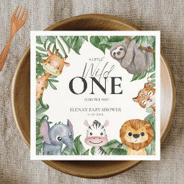 Wild One Safari Animals Boy Baby shower Servet