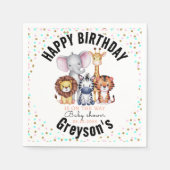 Wild One Safari Animals Boy Baby shower Servet (Voorkant)