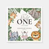 Wild One Safari Animals Boy Baby shower Servet (Voorkant)