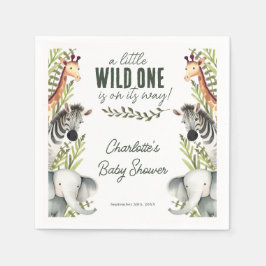 Wild One Safari Animals Boy Baby shower Servet