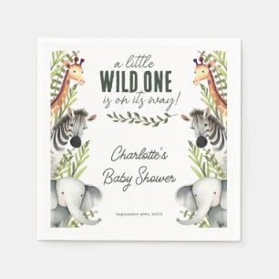 Wild One Safari Animals Boy Baby shower Servet