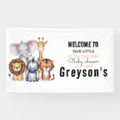 Wild One Safari Animals Boy Baby shower Spandoek (Horizontaal)