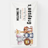 Wild One Safari Animals Boy Baby shower Spandoek (Verticaal)