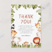 Wild One Safari Animals Boy Birthday Party Bedankkaart (Voorkant)