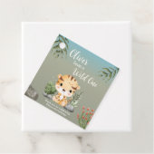 Wild One Safari Animals Cute Tiger 1st Birthday Bedankjes Labels (In situ)