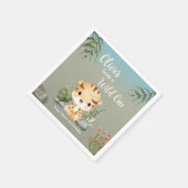 Wild One Safari Animals Cute Tiger 1st Birthday Servet (Hoek)