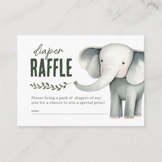 Wild One Safari Animals Diaper Baby shower Raffle Informatiekaartje (Voorkant)