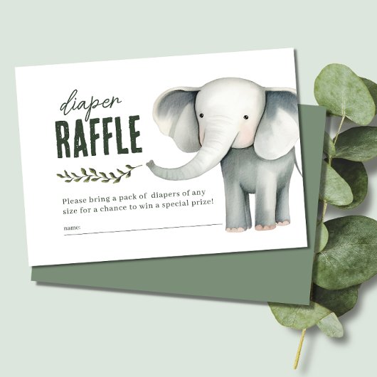Wild One Safari Animals Diaper Baby shower Raffle Informatiekaartje