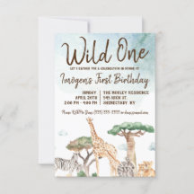 Wild One Safari Animals eerste verjaardag