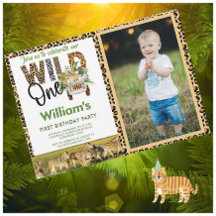 Wild One Safari Animals First Birthday Boy