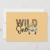 Wild One Safari Animals First Birthday Boy Kaart (Achterkant)