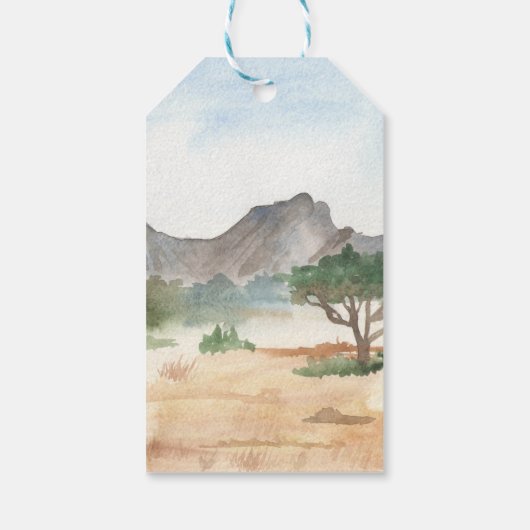 Wild One Safari Animals First Birthday Cadeaulabel (Achterkant)