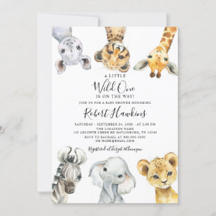 Wild One Safari Animals Geslacht Neutraal Baby sho Kaart