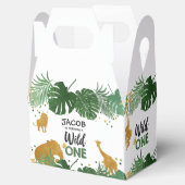 Wild One Safari Animals Gold Boy Oerwoud Favor Box Bedankdoosjes (Geopend)