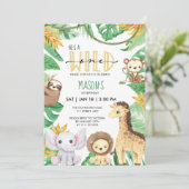 Wild One Safari Animals Party Oerwoud Birthday Kaart (Staand voorkant)