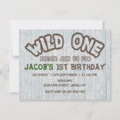 Wild One Safari Animals Safari Photo Boy Invitatio Kaart (Achterkant)