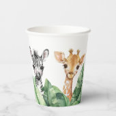 Wild One Safari Baby Animals Baby shower Papieren Bekers (Achterkant)