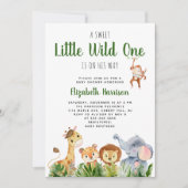 Wild One Safari Baby Jongen Douche Kaart (Voorkant)