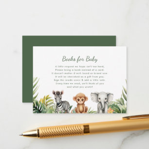 Wild One Safari Baby shower Boeken voor Baby kaart