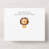 Wild One Safari Baby shower Boy All In One Uitnodiging (Achterkant)