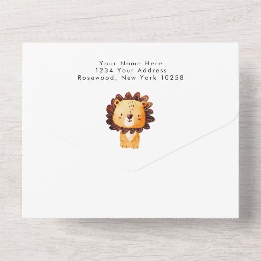 Wild One Safari Baby shower Boy All In One Uitnodiging (Achterkant)