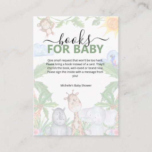 Wild One safari Baby shower Enclosure Card Informatiekaartje (Voorkant)