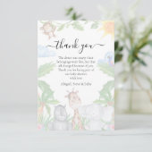 Wild One safari Baby shower - Hartelijk dank Bedankkaart (Staand voorkant)