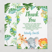 Wild One Safari Baby shower - Hartelijk dank Kaart (Voorkant / Achterkant)
