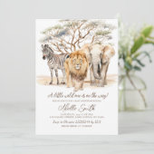 Wild One Safari Baby shower Invitation Kaart (Staand voorkant)