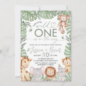 Wild One Safari Baby Shower Invite Kaart (Voorkant)