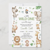 Wild One Safari Baby shower Kaart (Voorkant)