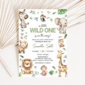Wild One Safari Baby shower Kaart