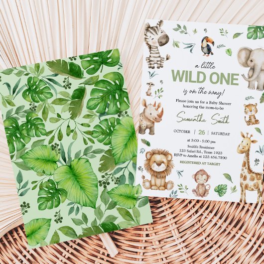 Wild One Safari Baby shower Kaart