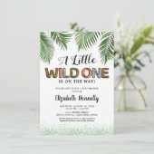 Wild One Safari Baby shower Kaart (Staand voorkant)
