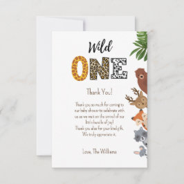 Wild One Safari baby shower luier loterij Bedankkaart