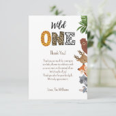 Wild One Safari baby shower luier loterij Bedankkaart (Staand voorkant)