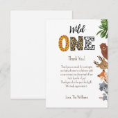 Wild One Safari baby shower luier loterij Bedankkaart (Voorkant / Achterkant)