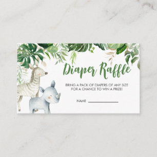 Wild One Safari Baby Shower Luier Raffle Informatiekaartje