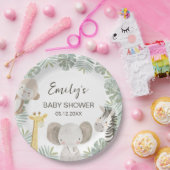 Wild One Safari Baby shower Oerwoud Animals Papieren Bordje (Feest)