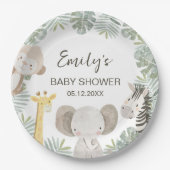 Wild One Safari Baby shower Oerwoud Animals Papieren Bordje (Voorkant)