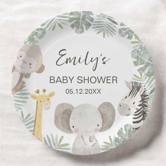 Wild One Safari Baby shower Oerwoud Animals Papieren Bordje
