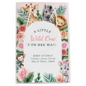 Wild One Safari Baby shower - Oerwoud dieren Medium Cadeauzakje (Voorkant)