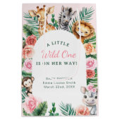 Wild One Safari Baby shower - Oerwoud dieren Medium Cadeauzakje (Achterkant)