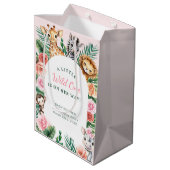 Wild One Safari Baby shower - Oerwoud dieren Medium Cadeauzakje (Achterkant Gekanteld)