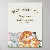 Wild One Safari Baby Shower Poster (Voorkant)