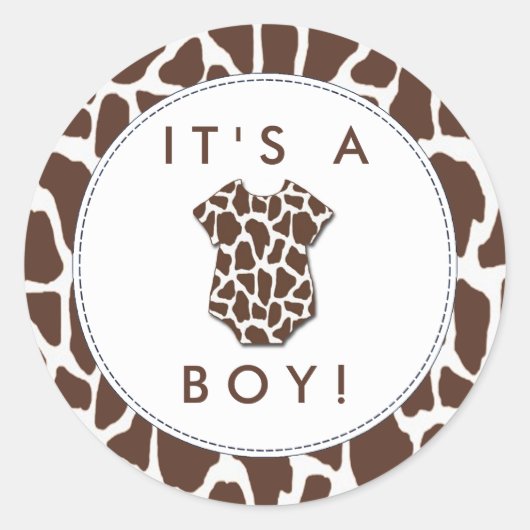 Wild One Safari Baby shower Ronde Sticker (Voorkant)