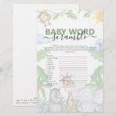 Wild One Safari Baby Shower Spel (Voorkant / Achterkant)