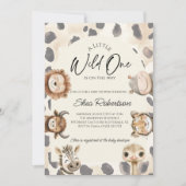 Wild One Safari Baby Shower Uitnodiging (Voorkant)